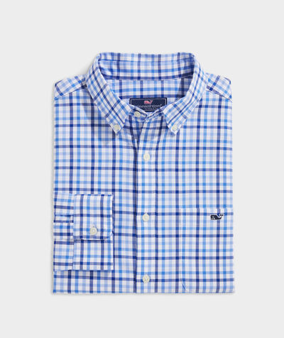 Stretch Cotton Twill Check Shirt | vineyard vines