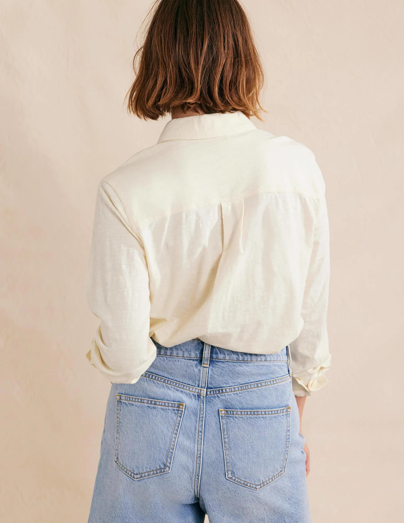 Cotton Jersey Shirt - Dorset Cream | Boden (US)