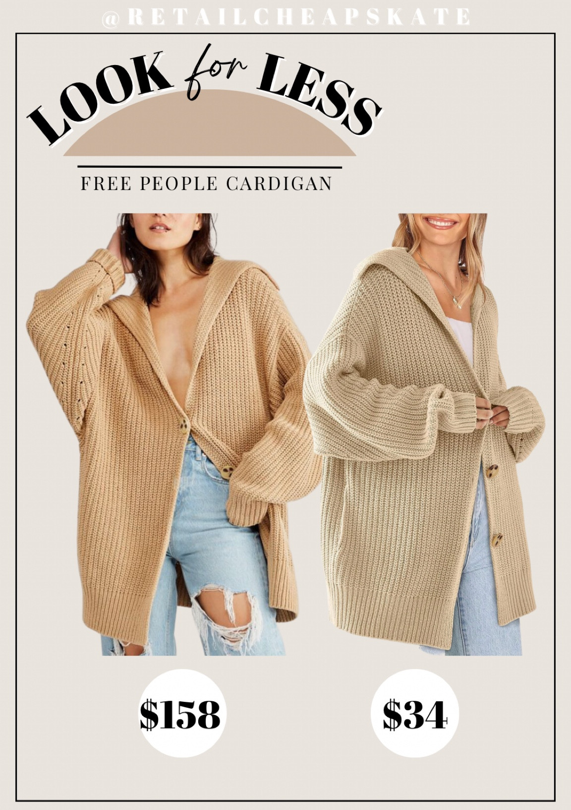 Amazon free people lookalike cardigan. Swim Too Deep cardigan dupe 

#LTKstyletip #LTKfindsunder50