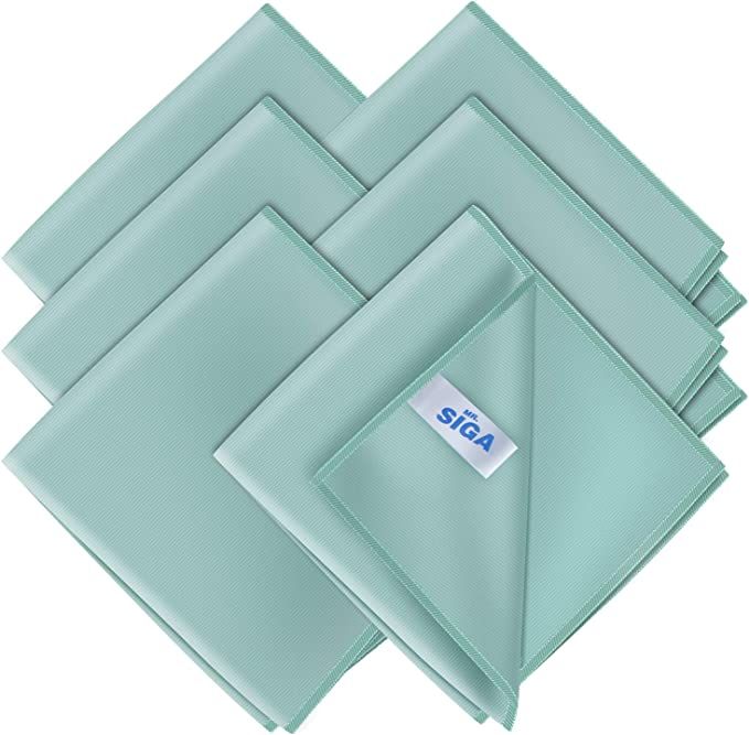 MR.SIGA Ultra Fine Microfiber Cloths for Glass, Pack of 6, 35 x 40 cm 13.7" x 15.7" | Amazon (US)