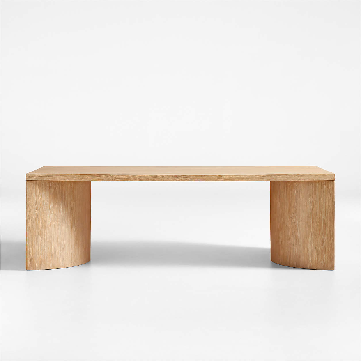 Virage 96" Curved Warm Brown Wood Dining Table + Reviews | Crate & Barrel | Crate & Barrel