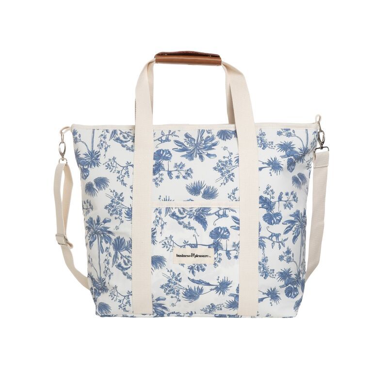 Elodie Cooler Tote Bag, Blue/White Chinoiserie | One Kings Lane