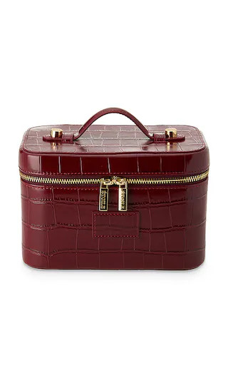 x REVOLVE Mini Vanity Case in Burgundy Croc | Revolve Clothing (Global)