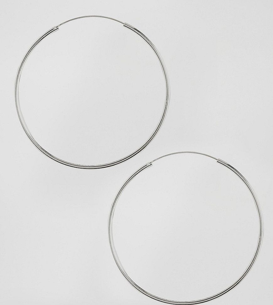 ASOS DESIGN sterling silver 60mm hoop earrings - Silver | ASOS US