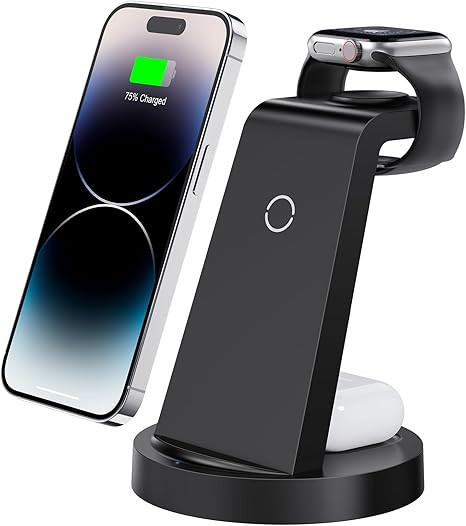 3 in 1 Charging Station for iPhone, Wireless Charger for iPhone 16 15 14 13 12 11 X Pro Max & App... | Amazon (US)