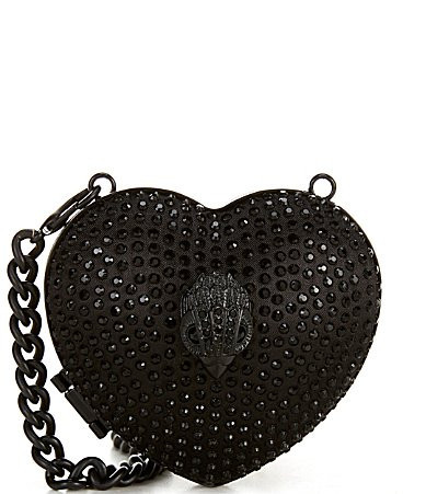 Kurt Geiger London Micro Heart Rhinestone Chain Strap Crossbody Bag - Black | Dillard's