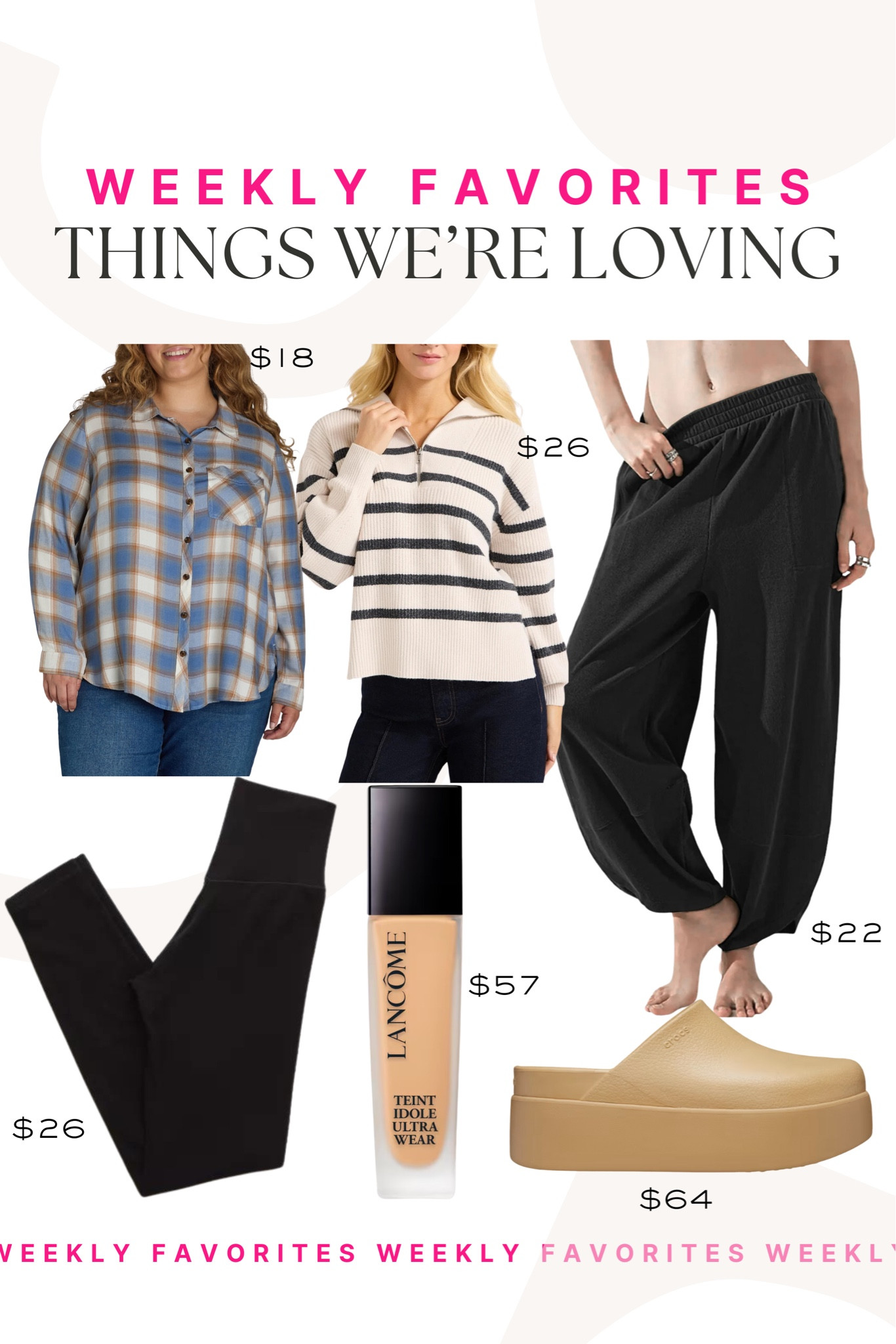 Things were loving this week! How cute is this oversized flannel - it’s legging friendly and perfect for school drop off mornings!

Weekly favorites, striped sweater, flannel, sweatpants, leggings

#LTKFindsUnder100 #LTKFindsUnder50 #LTKSeasonal