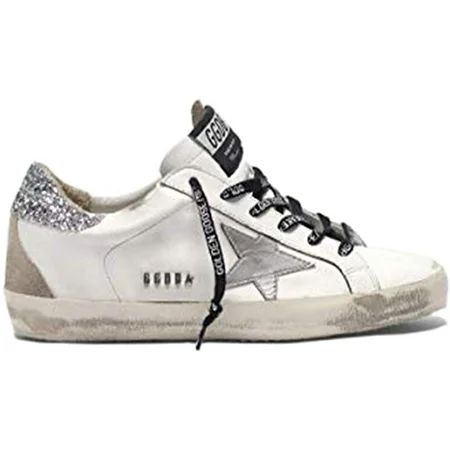 Golden Goose Deluxe Brand Superstar Women Sneakers Silver Heel Tab Glitter and Metal Stud Lettering  | Walmart (US)