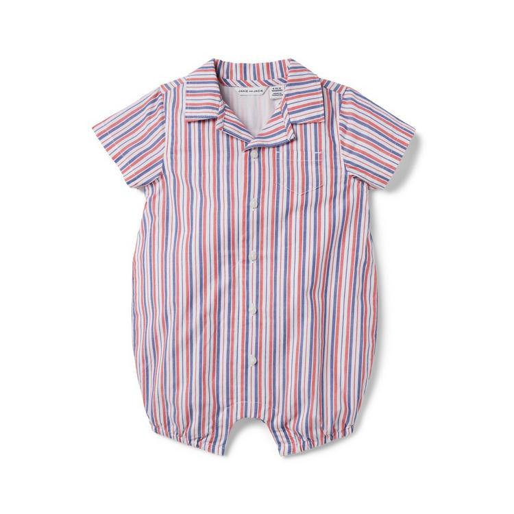Baby Striped Poplin Romper | Janie and Jack
