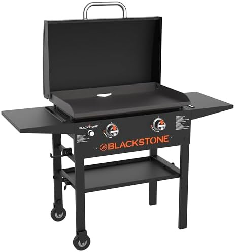 Blackstone 1883 Original 28” Griddle with Integrated Protective Hood and Counter Height Side Sh... | Amazon (US)