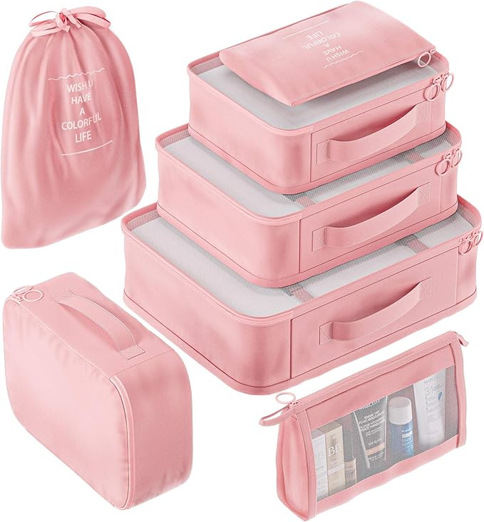 Packing Cubes Set for Suitcases Luggage Organizer Weekender Travel Essentials Classic & Elegant D... | Amazon (US)