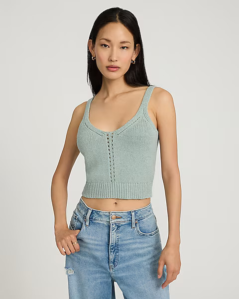 V-neck Cropped Sweater Cami | Express