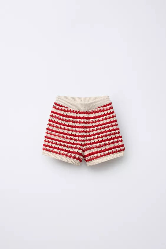 STRIPED KNIT SHORTS | Zara US