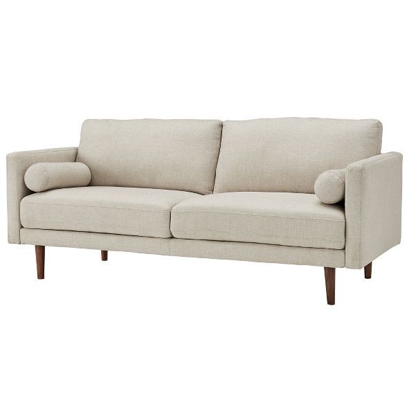 Mayla Mid-Century Sofa with Pillows - Oatmeal Tweed - Inspire Q | Target