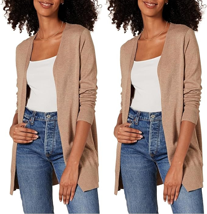 Amazon Essentials Women's Lightweight Long Sleeve Open-Front Cardigan Sweater (Available in Plus ... | Amazon (US)