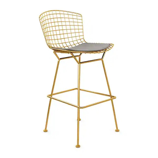 Bertoia Counter Stool (26") - Gold/Black | Bed Bath & Beyond