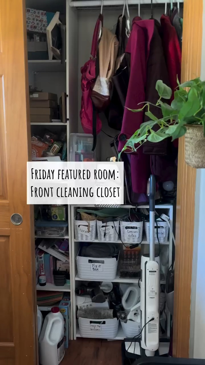 Friday’s Featured Room: Front Closet
Mostly cleaning but some odds and ends. It’s a little random but it does the job!
#featuredroomFriday #autismsafety #autismfamily #homeorganization #homeorganizationtips #vacuumcloset #cleaningcloset  #stayathomezookeeper