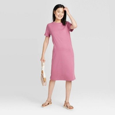 Women&#39;s Short Sleeve T-Shirt Dress - A New Day&#8482; Light Purple S | Target