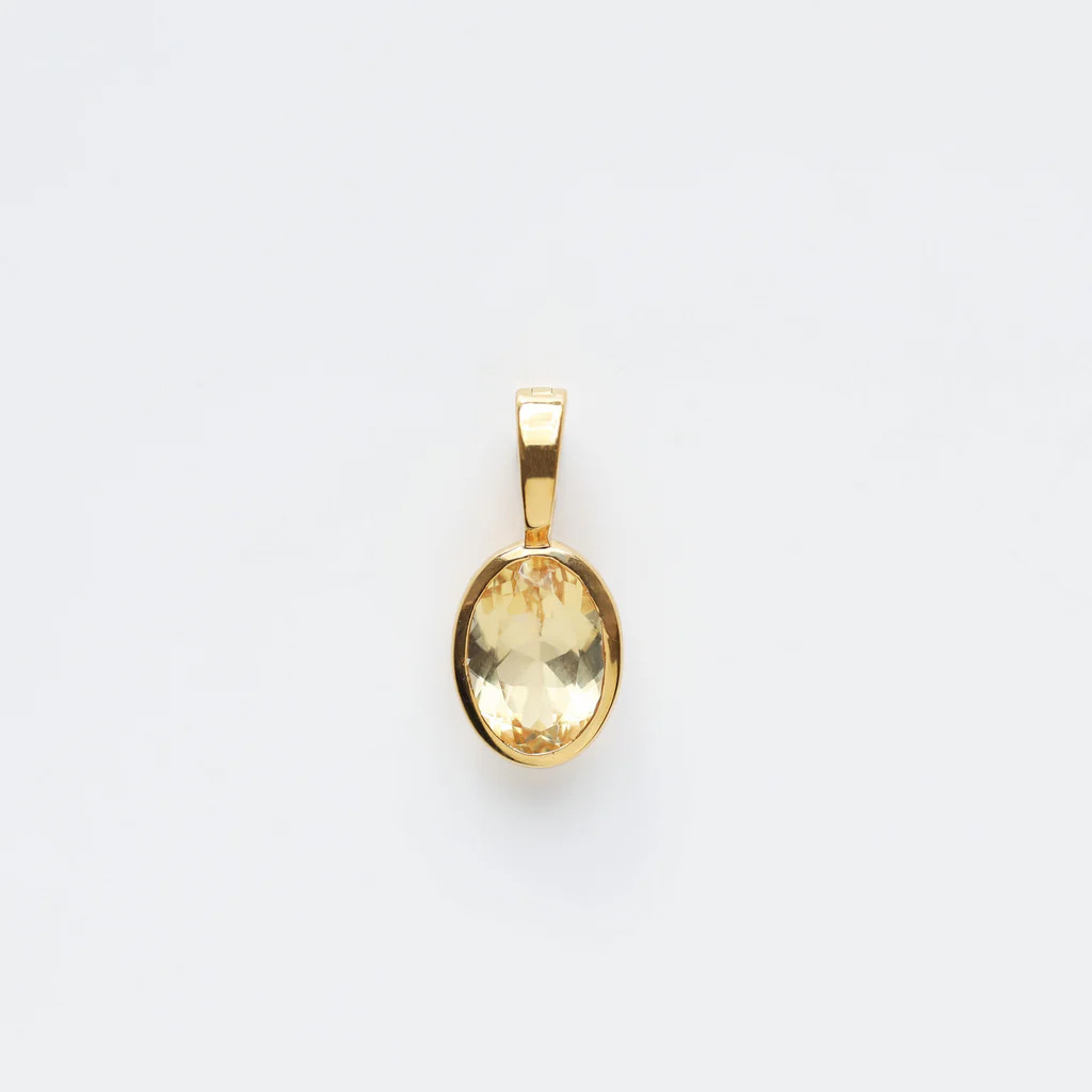 Champagne Quartz Oval Pendant | Carrie Elizabeth