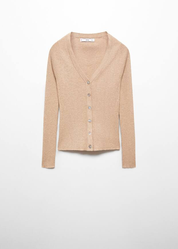 V-neck ribbed cardigan -  Women | Mango USA | MANGO (US)