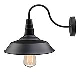 LNC Wall Sconce,Farmhouse Barn Gooseneck Light Fixture,Antique Brass and Black Matte Finish for Bedr | Amazon (US)