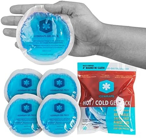 ICEWRAPS Round Hot and Cold Gel Ice Packs Reusable with Cloth Backing | Reusable Gel Ice Packs fo... | Amazon (US)