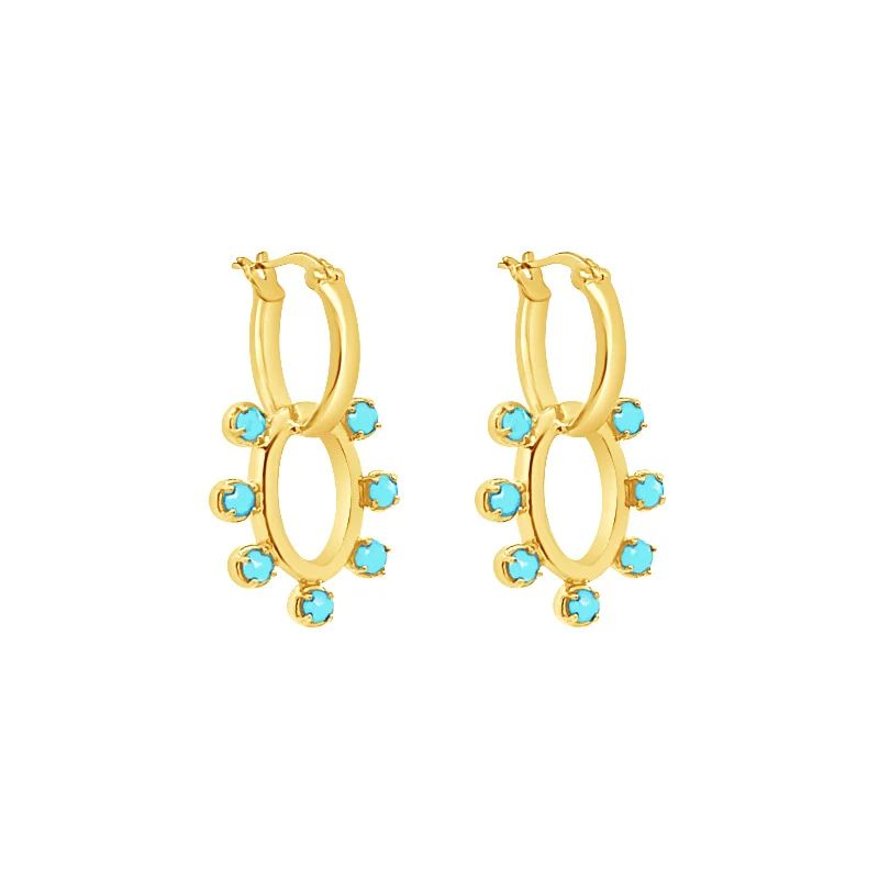 Dolly Hoop Earrings - Turquoise | Sierra Winter Jewelry