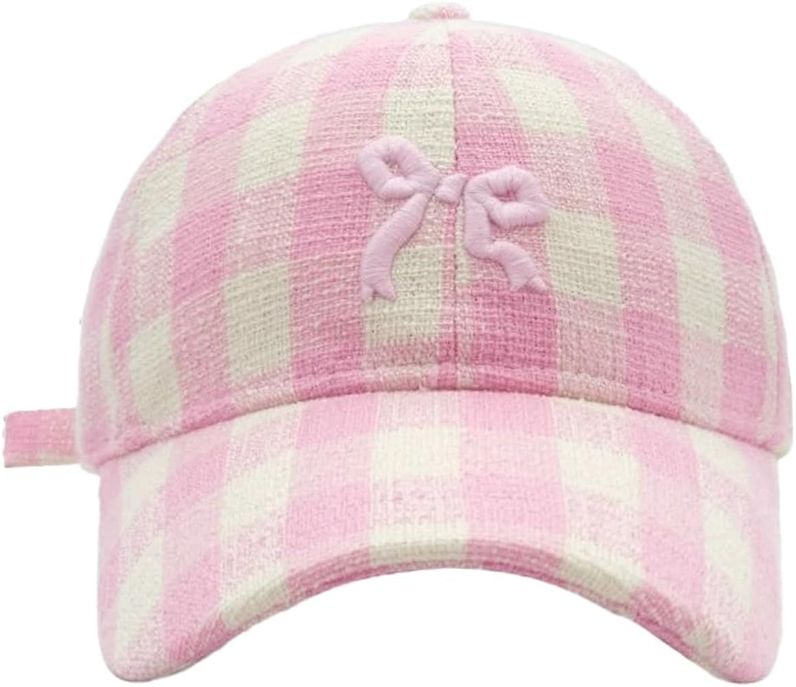 Bow-Tie Baseball Cap for Women Fashion Y2k Sun Visors Bright Color Trucker Hat Wide Brim Visor Ca... | Amazon (US)