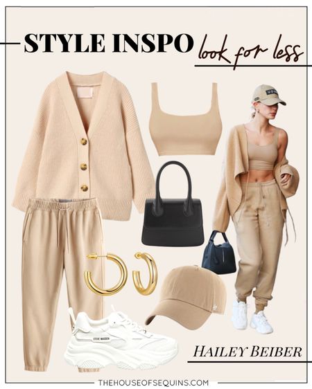 Hailey Beiber inspired Look for Less! Casual neutral fall outfit. Oversized cardigan, sweatpants, cropped tank, chunky white sneakers, dad sneakers, gold hoop earrings. celebrity style. #abercrombie #amazonfashion


#LTKstyletip #LTKSeasonal #LTKSale