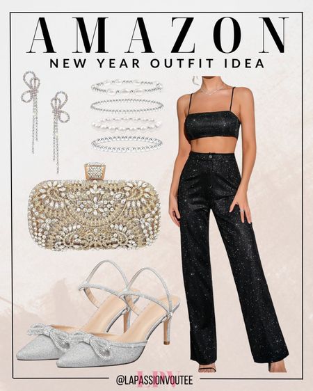 Double the dazzle for the New Year! Slip into a sparkly sequin two-piece, elevate your style with rhinestone slingback heels, and carry a glitzy clutch. Amp up the glam with bracelets and finish the look with dazzling rhinestone earrings. Amazon's got the perfect ensemble to make your entrance unforgettable!

#LTKHoliday #LTKSeasonal #LTKstyletip
