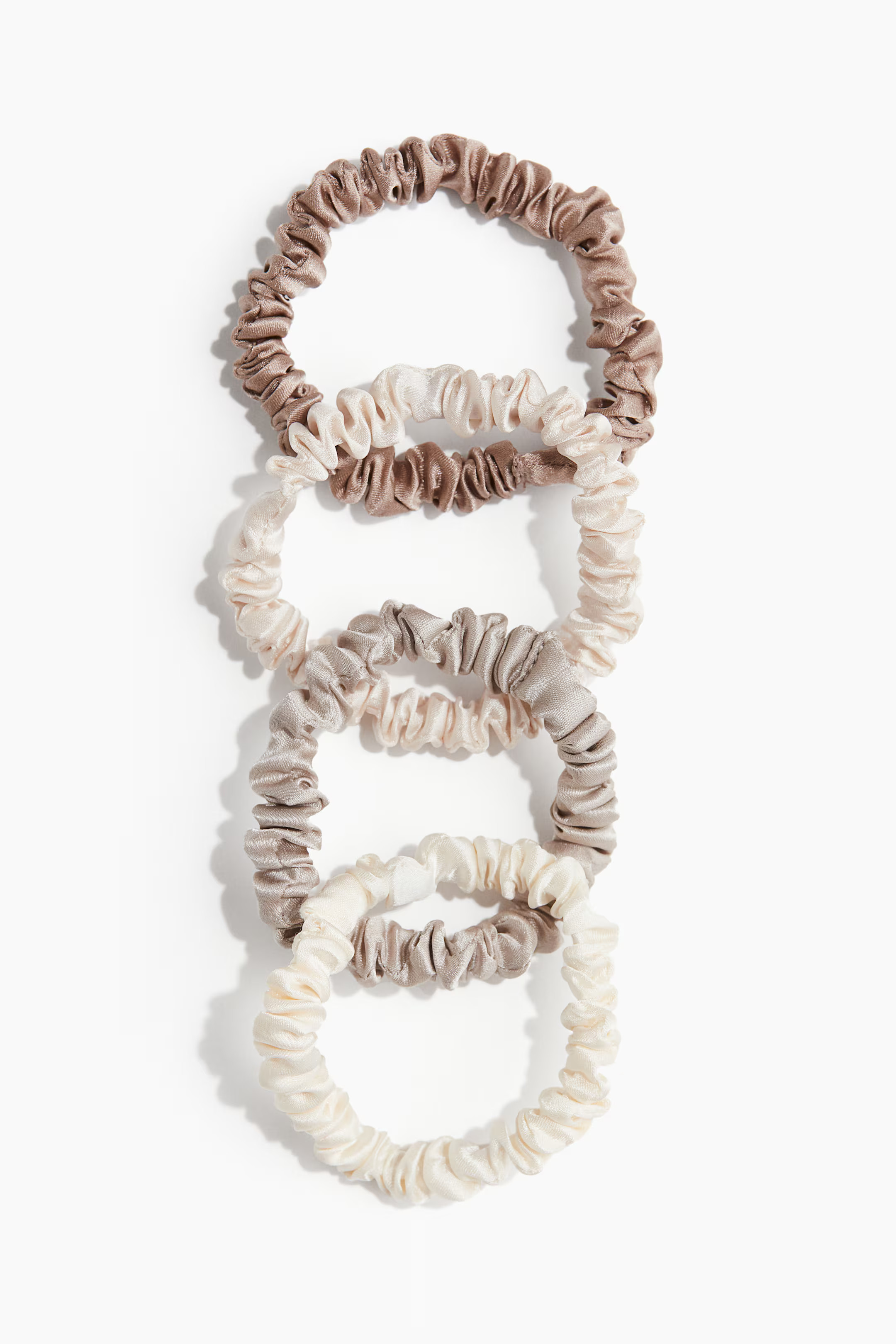 4-pack Silk Scrunchies - Beige/light taupe - Ladies | H&M CA | H&M (US + CA)