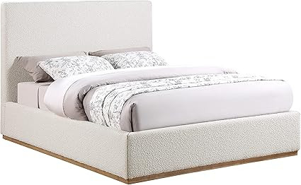 Meridian Furniture Colección MonacoCream-F Monaco Moderna | Cama matrimonial tapizada de tela Bo... | Amazon (US)