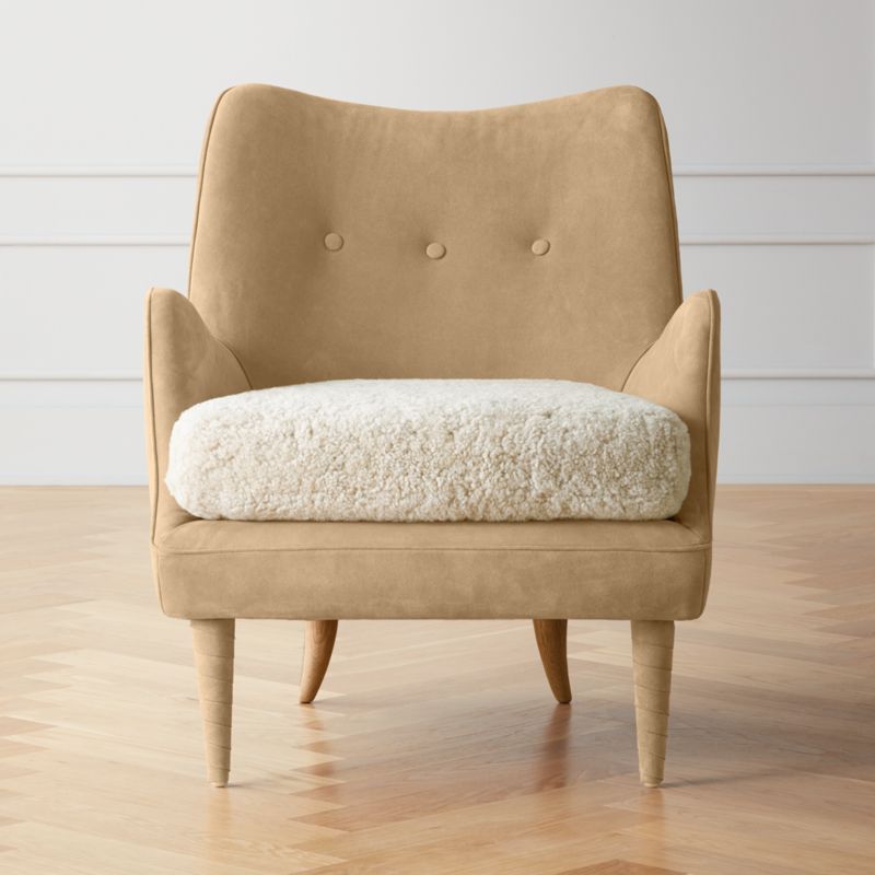 Jed Suede and Shearling Chair + Reviews | CB2 | CB2