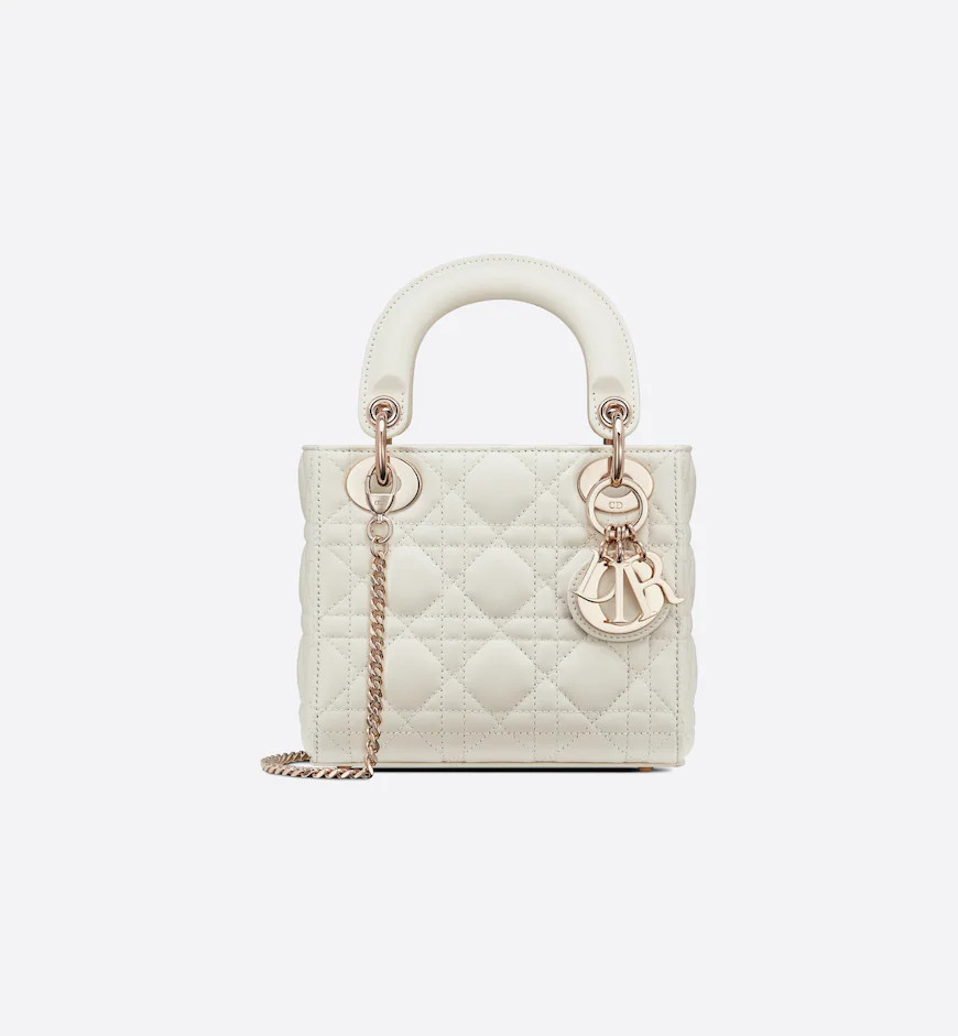 Mini Lady Dior Bag Latte Cannage Lambskin | DIOR | Dior Couture