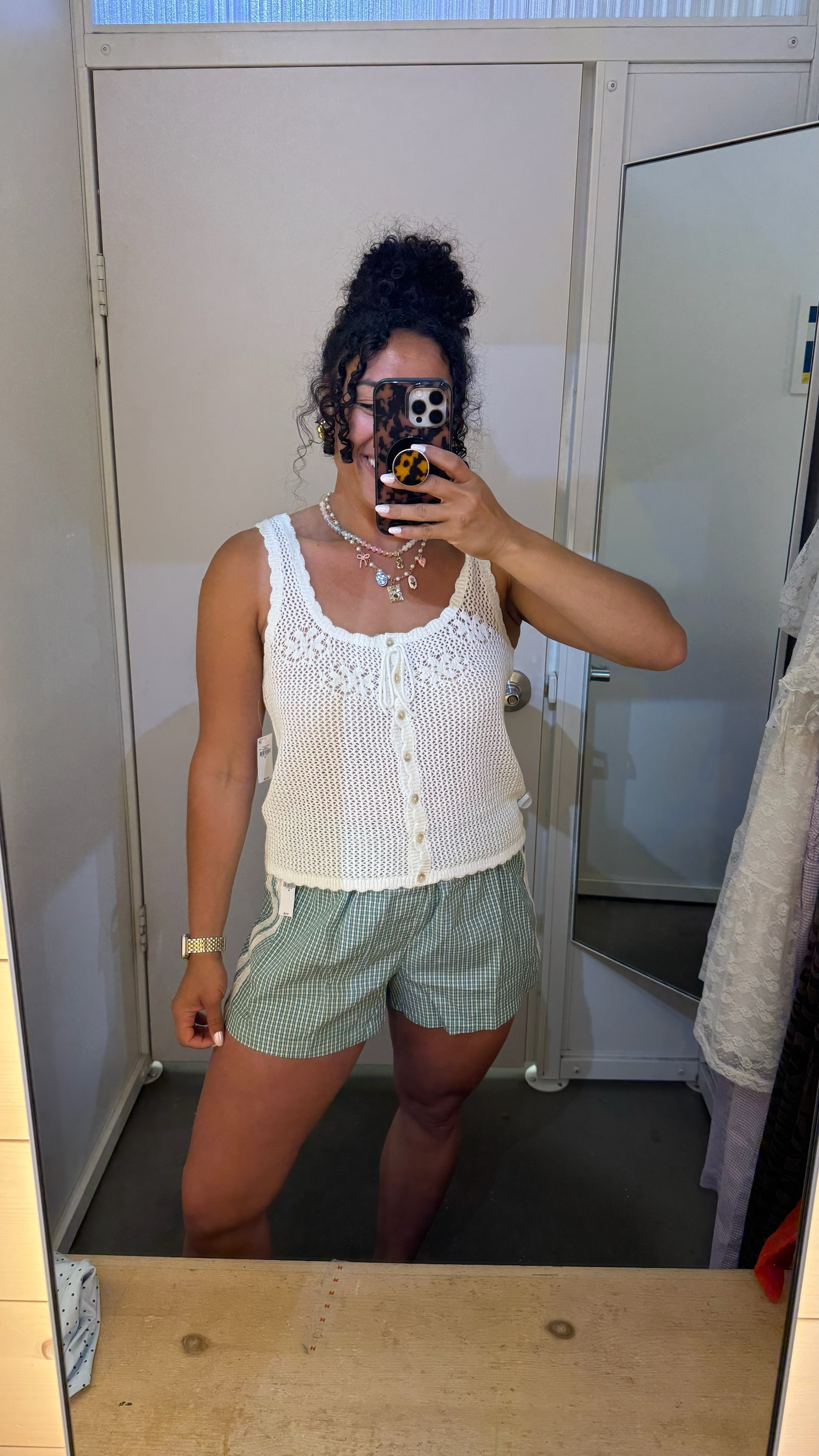 Old Navy try-on haul! I love this crochet top and gingham boxer shorts. The perfect look for summer. 

 #LTKootd #LTKmomlife #LTKSeasonal