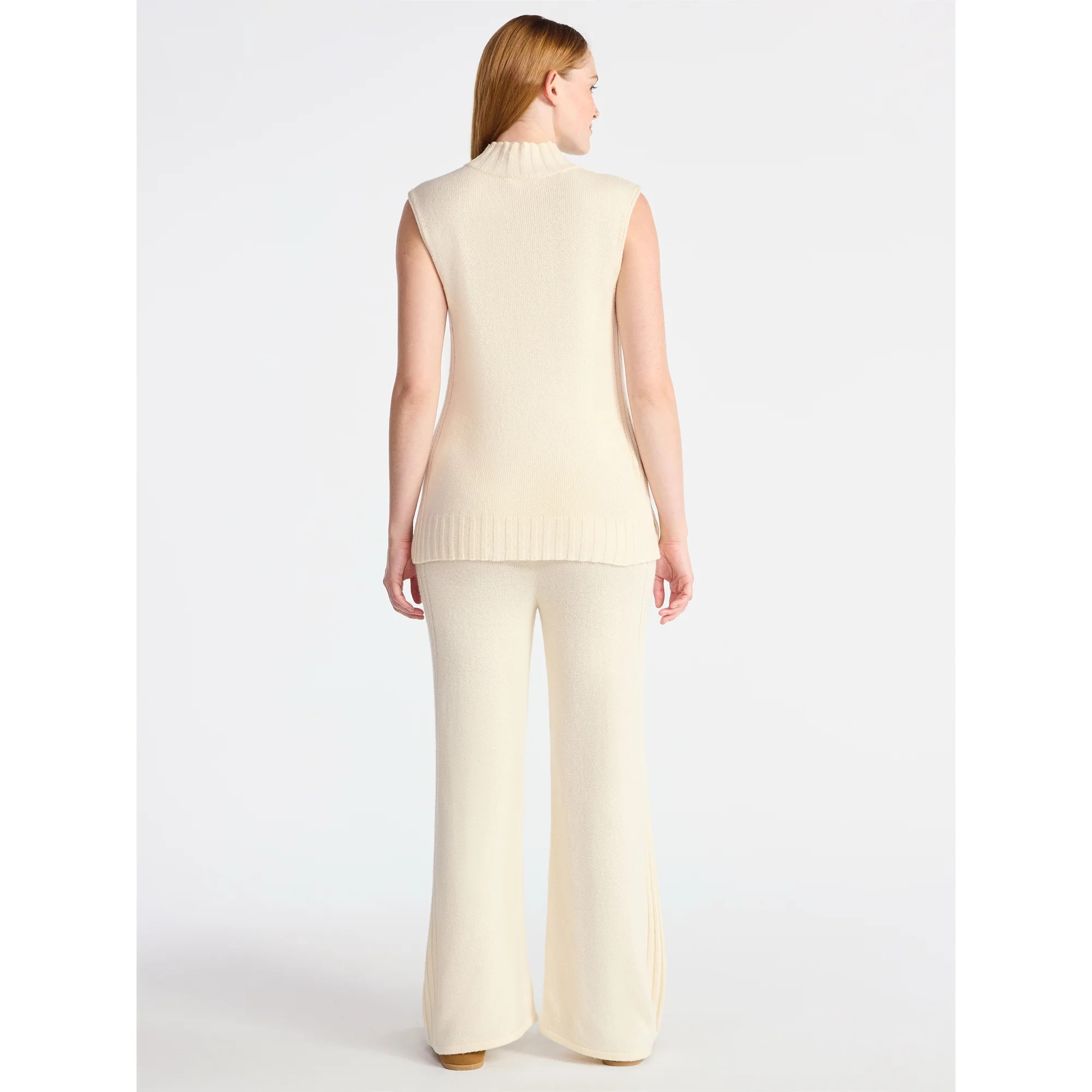 Time and Tru Women's Sleeveless Turtleneck Top and Pants Sweater Outfit Set, 2-Piece, Sizes XS ... | Walmart (US)