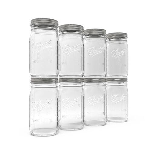 Ball Wide Mouth Glass Mason Jars with Lids and Bands, Used for Canning, Pickling, Juice, Jam, Jel... | Amazon (US)