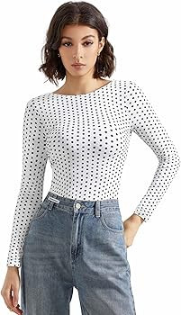 SUUKSESS Women Backless Y2k Long Sleeve Bodysuit Double Lined Open Back Sexy Basic Top | Amazon (US)