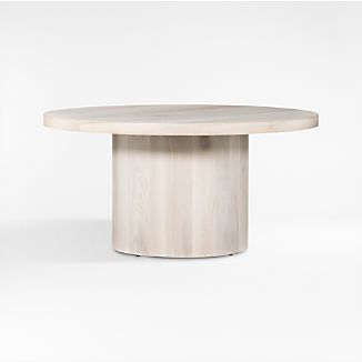 Bensen 60" Whitewash Wood Round Dining Table | Crate & Barrel | Crate & Barrel