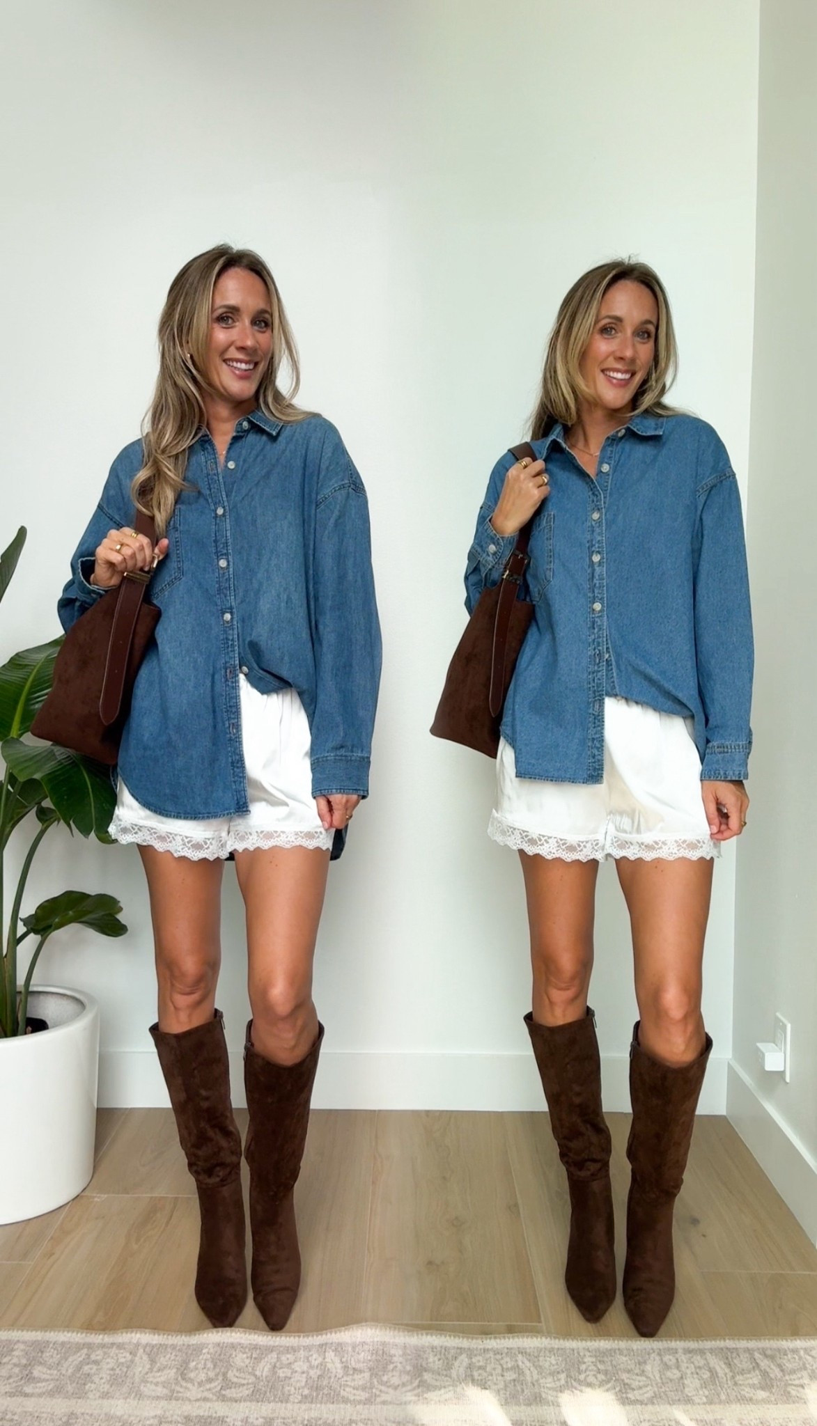 Comment DENIM SHIRT and I’ll send links! I love this Aritzia oversized denim shirt and think that this amazon top is a great look for less. Would you save or splurge? 

#LTKSeasonal #LTKOver40 #LTKFindsUnder50