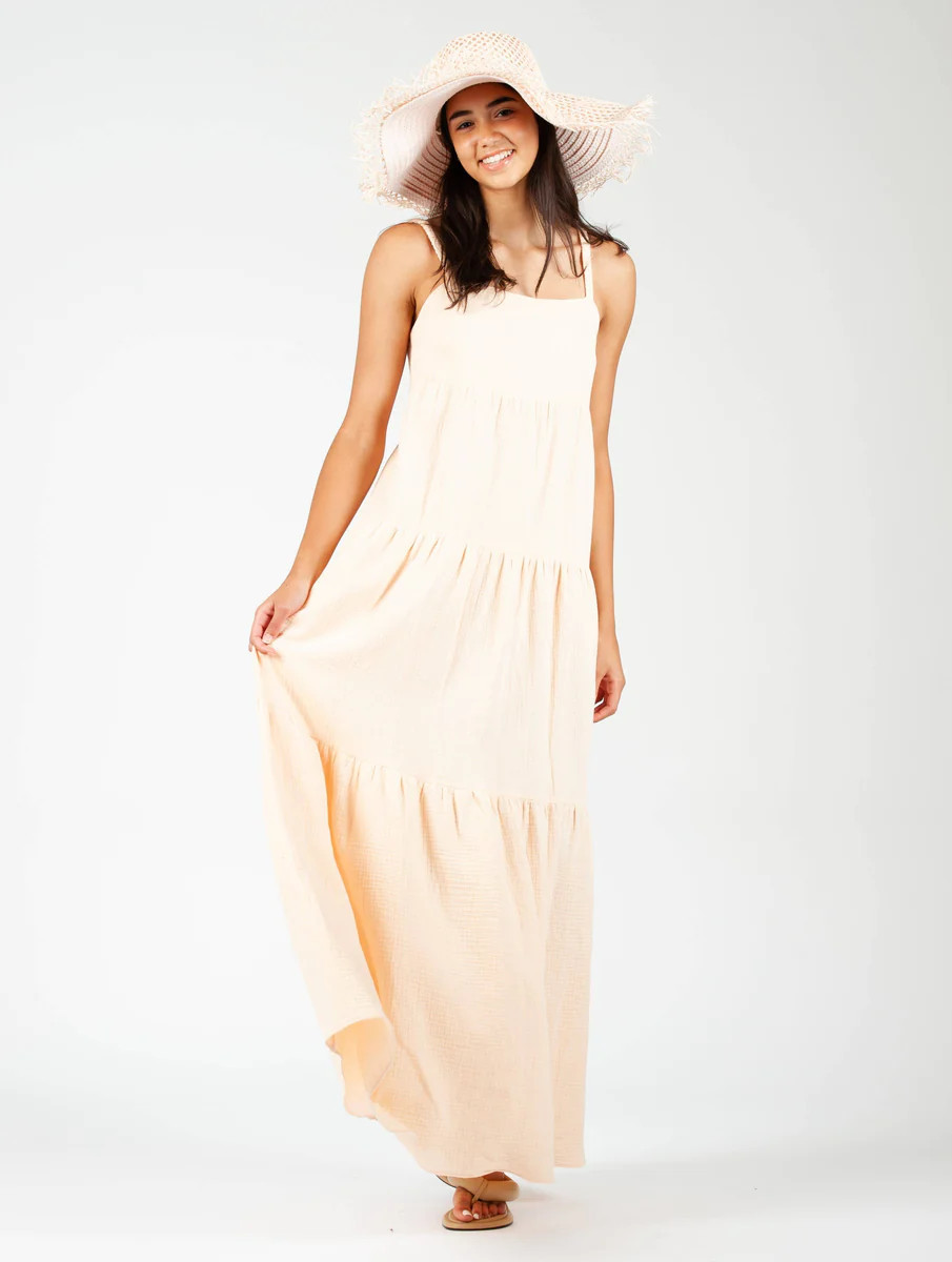NAFPLION MAXI DRESS-PEACHY | LUCCA COUTURE