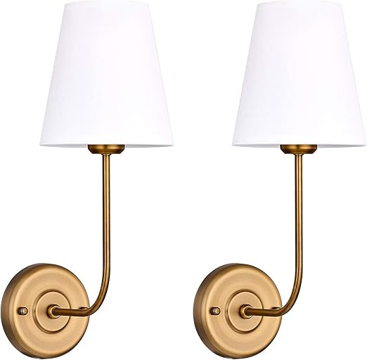 Passica Decor Set of 2 pcs Antique Brass Vintage Industrial Wall Sconce Light Fixture with Flared... | Amazon (CA)