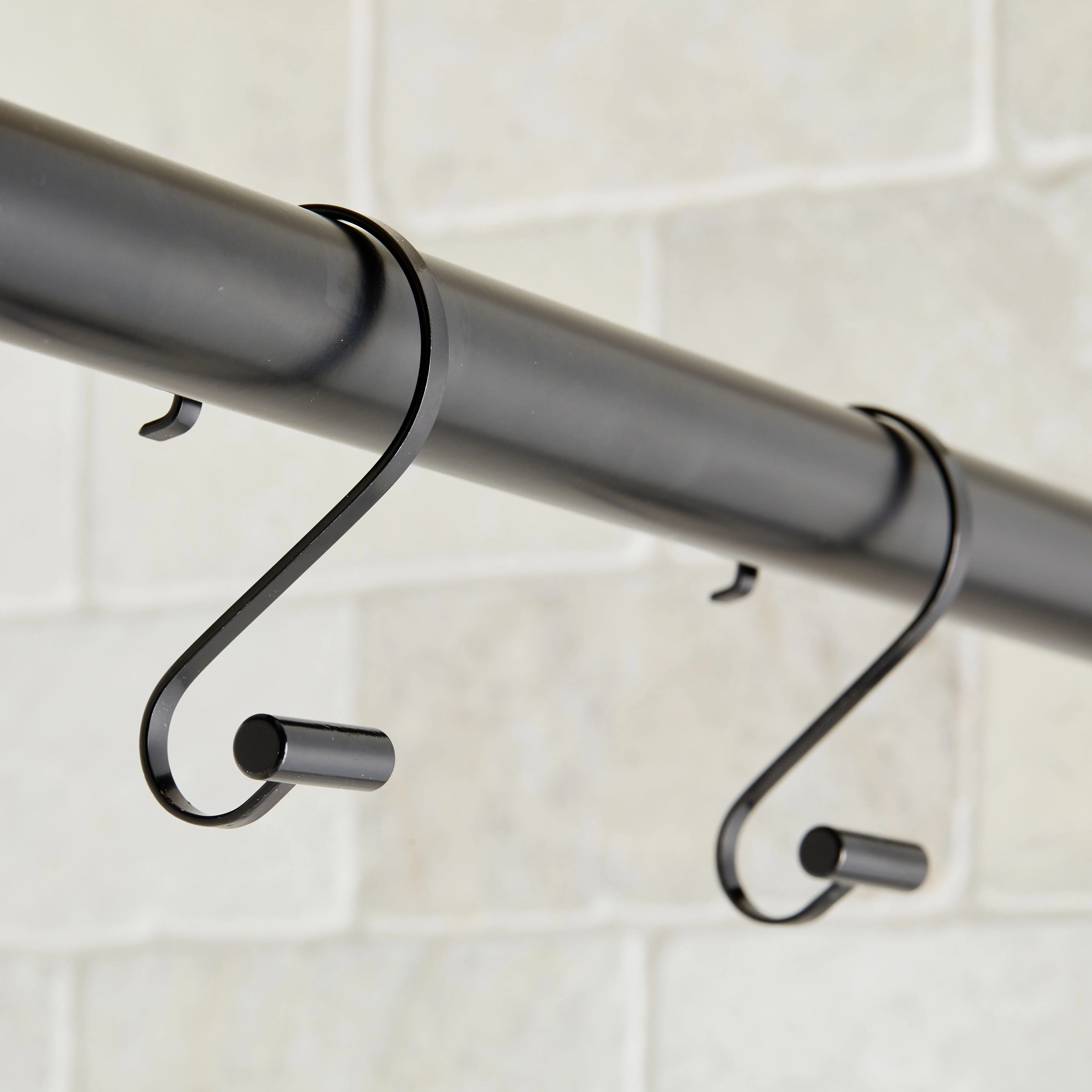 Better Homes & Gardens S-Shape Rustproof Stainless Steel Shower Hooks with T-Bar Ends, Black, 12 | Walmart (US)