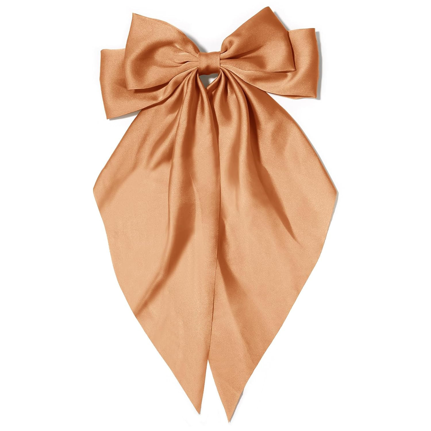 Big Silky Satin Hair Bows for Women: Orange Long Tail Coquette Hair Clips and Barrettes for Girls | Amazon (US)