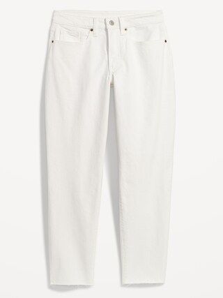 High-Waisted OG Straight White-Wash Cut-Off Ankle Jeans for Women | Old Navy (US)