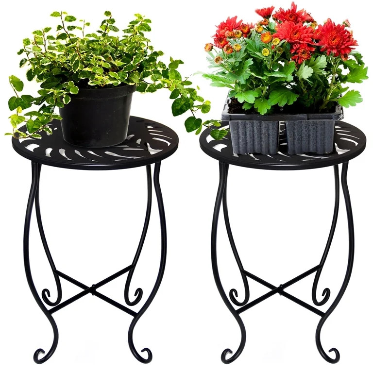 2 Pack Indoor Outdoor Side Tables, Weather Resistant Metal Patio Side Table, Small Round Outdoor ... | Walmart (US)