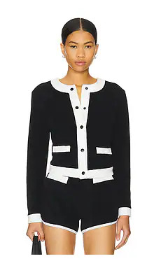 Le Superbe x REVOLVE French Terry Cardigan in Black & White from Revolve.com | Revolve Clothing (Global)