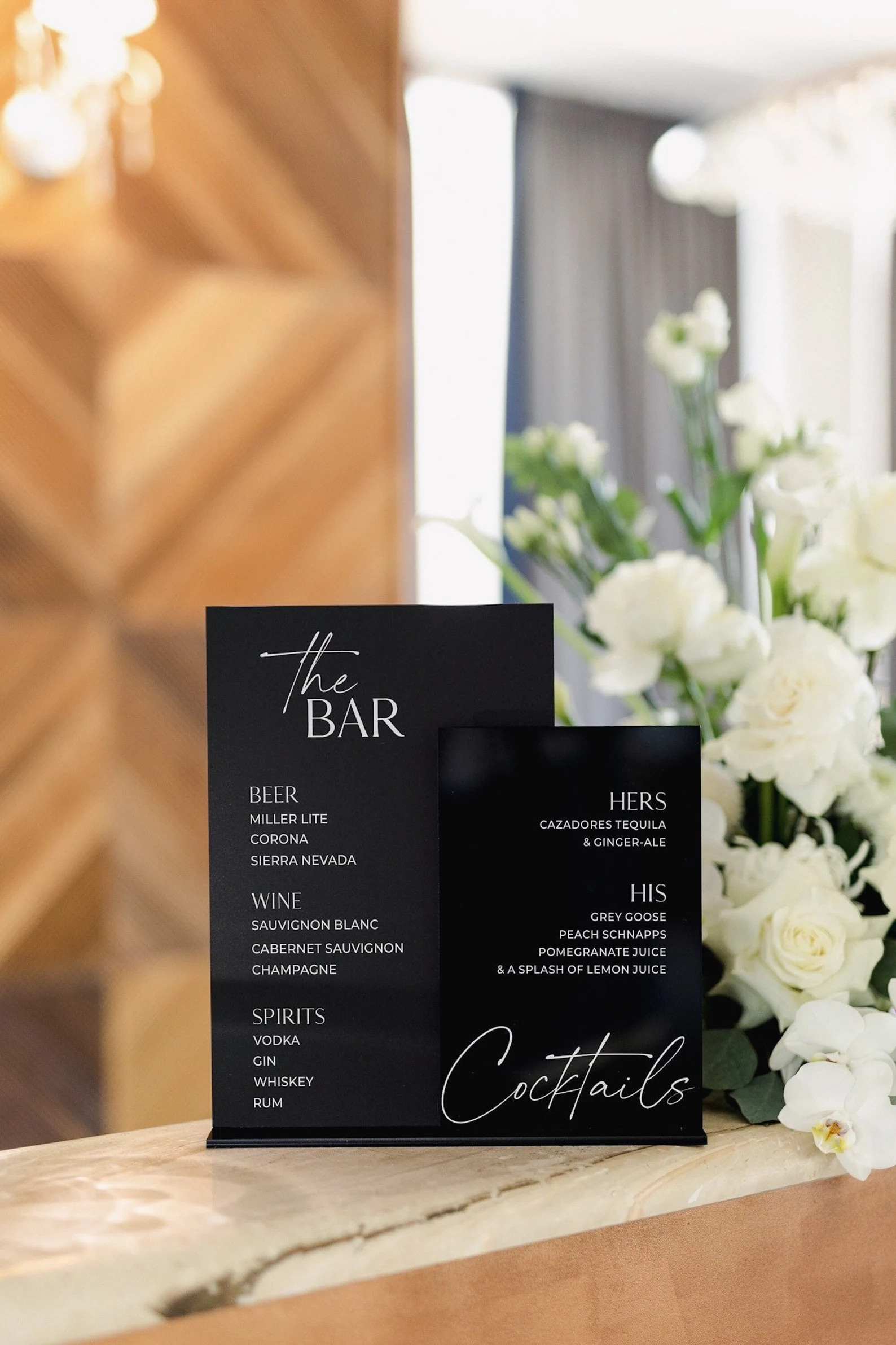 Wedding Acrylic Bar Sign Black - Bar Signage - Wedding Signature Drinks Menu - Speciality Cocktai... | Etsy (US)