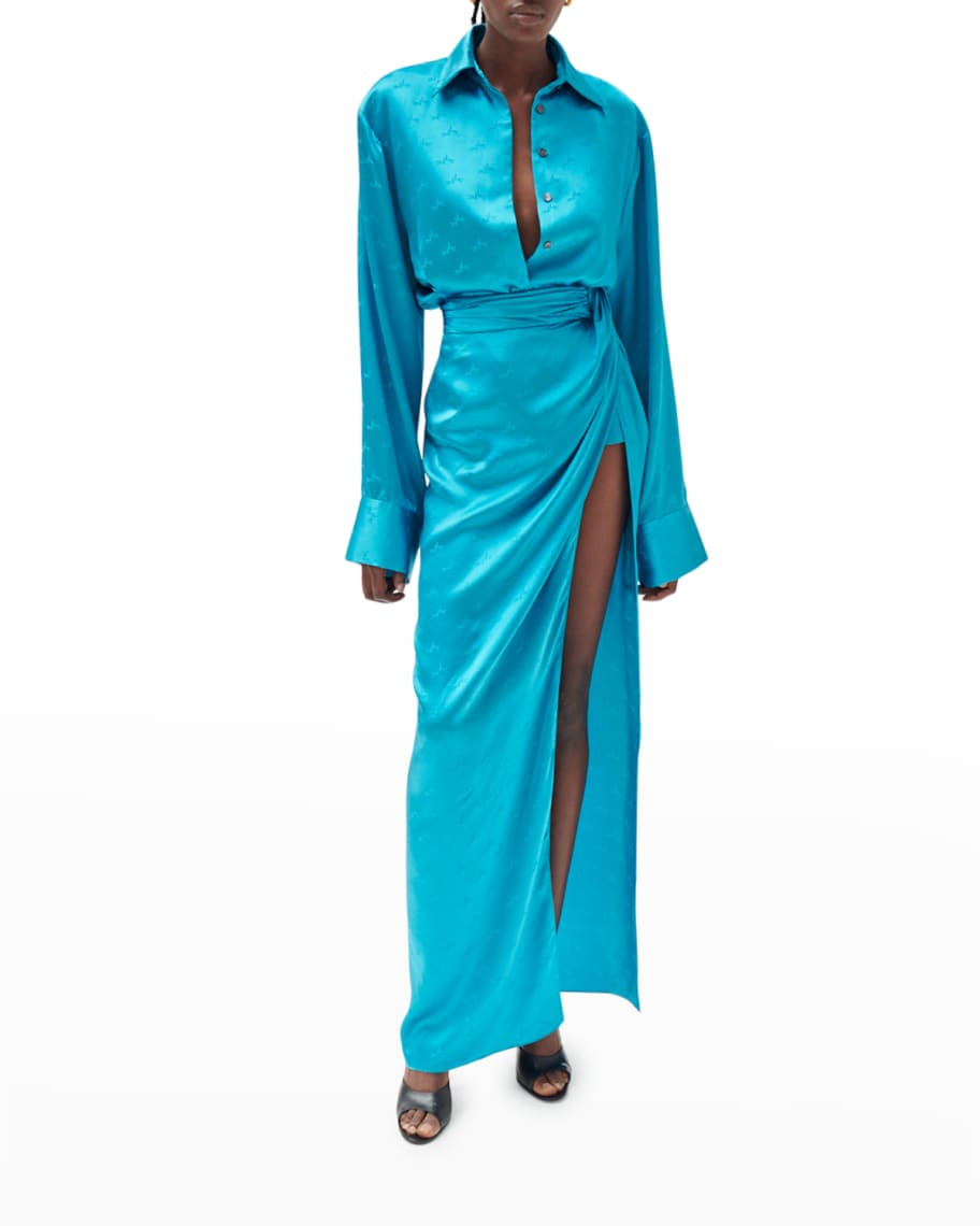 Ronny Kobo Blythe Jacquard Maxi Slit Skirt | Neiman Marcus