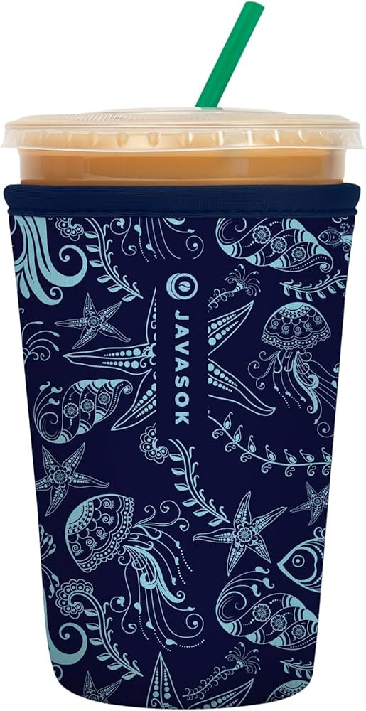 Sok It Java Sok Iced Coffee & Cold Soda Insulated Neoprene Cup Sleeve (Ocean Oasis, Medium: 22-28... | Amazon (US)